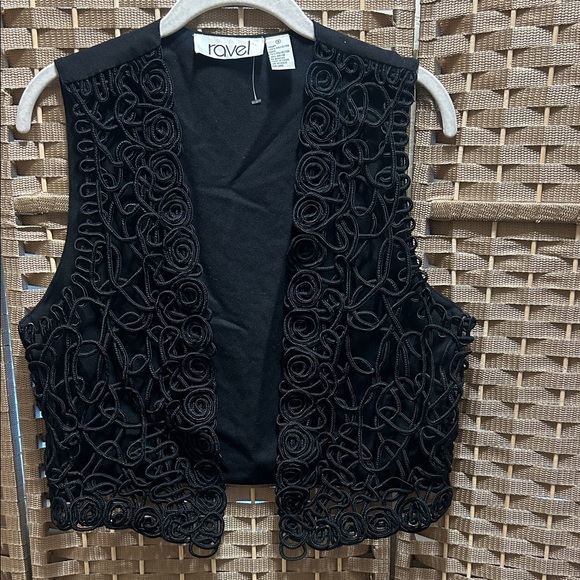 ravel Jackets & Blazers - ravel Black Open-Front Decorative Vest